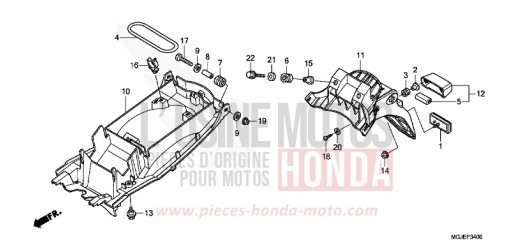 GARDE-BOUE ARRIERE CBF1000FAC de 2012